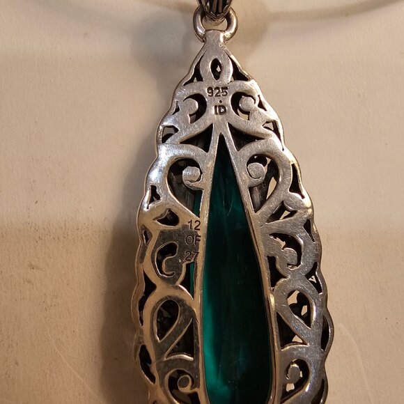 Artisan Crafted by Robert Manse SS & 18K Lab Emerald Pendant - Picture 7 of 7